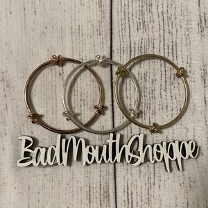 Set of 3 Fashion Metallic Nautical Rope Knot Bangle Bracelets